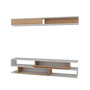 Hanah Home Mueble de TV Blanco y Teca con Estante de Pared